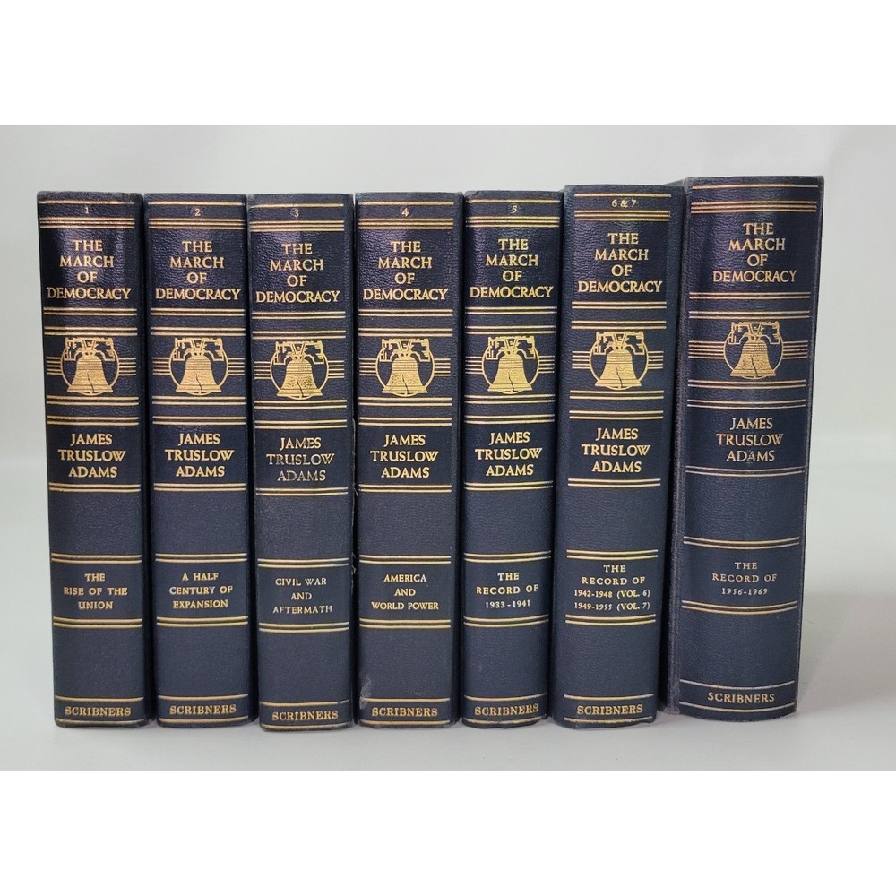 The March of Democracy James Truslow Adams History of US 7 Vol‎ Set Scribners
